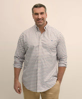 Big & Tall Stretch Cotton Non-Iron Oxford Polo Button Down Collar, Checked Shirt
