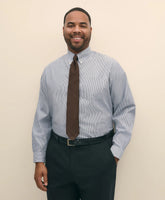 Big & Tall Stretch Supima® Cotton Non-Iron Pinpoint Oxford Button-Down Collar, Candy Stripe Dress Shirt