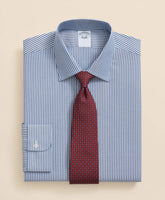 Brooks Brothers Explorer Collection Non-Iron Twill Ainley Collar Ground Stripe, Dress Shirt