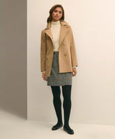 Brushed Wool Peacoat with Throat Latch
