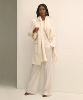 Brushed Wool Coat with Throat Latch
