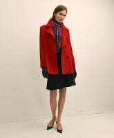 Brushed Wool Peacoat with Throat Latch