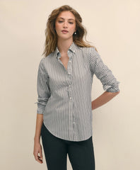 Classic Fit Stretch Supima® Cotton Non-Iron Bengal Stripe Dress Shirt