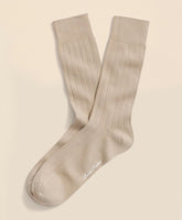 Cotton Blend Ribbed Crew Socks
