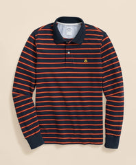 Golden Fleece® Stretch Supima® Long-Sleeve Striped Polo Shirt