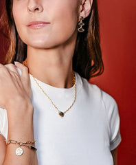 Loni Paul Asymmetrical Labradorite Bar Necklace in 14K Plated Gold