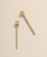 Loni Paul Crystal Bar Earrings in 14K Plated Gold