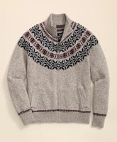 Merino Wool Fair Isle Zip Cardigan
