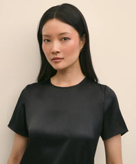 Short-Sleeve Top in Washable Silk Charmeuse