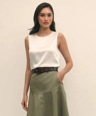Sleeveless Shell in Washable Silk