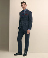 Slim Fit Check Suit Pants in Brushed-Cotton