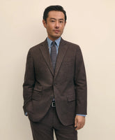 Slim Fit Mini-Houndstooth Suit Jacket in Brushed-Cotton