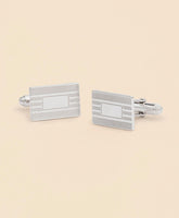 Sterling Silver Engravable Rhodium-Plated Cufflinks