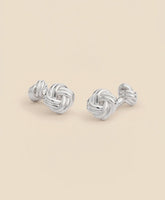 Sterling Silver Rhodium-Plated Knot Cufflinks