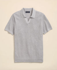 Supima® Cotton Pique Johnny Collar Sweater