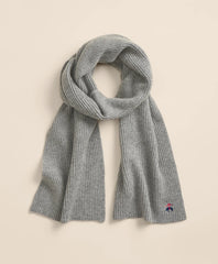 Wool-Cashmere Blend Ribbed Scarf