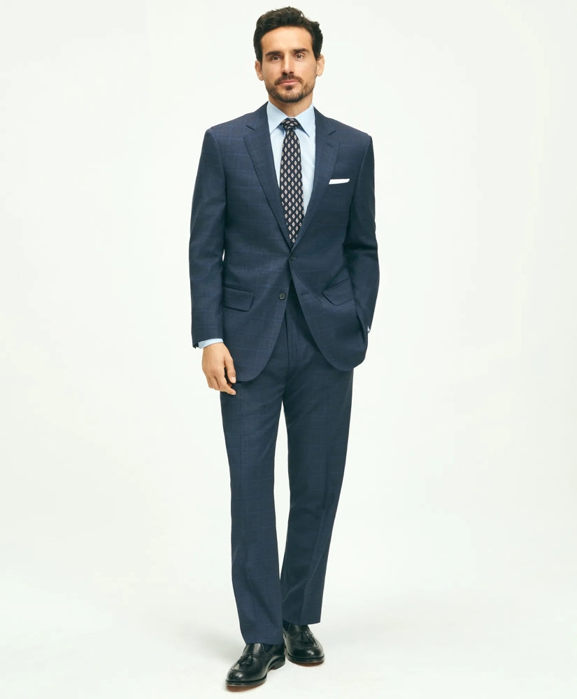 Traditional Fit Wool Checked 1818 Suit