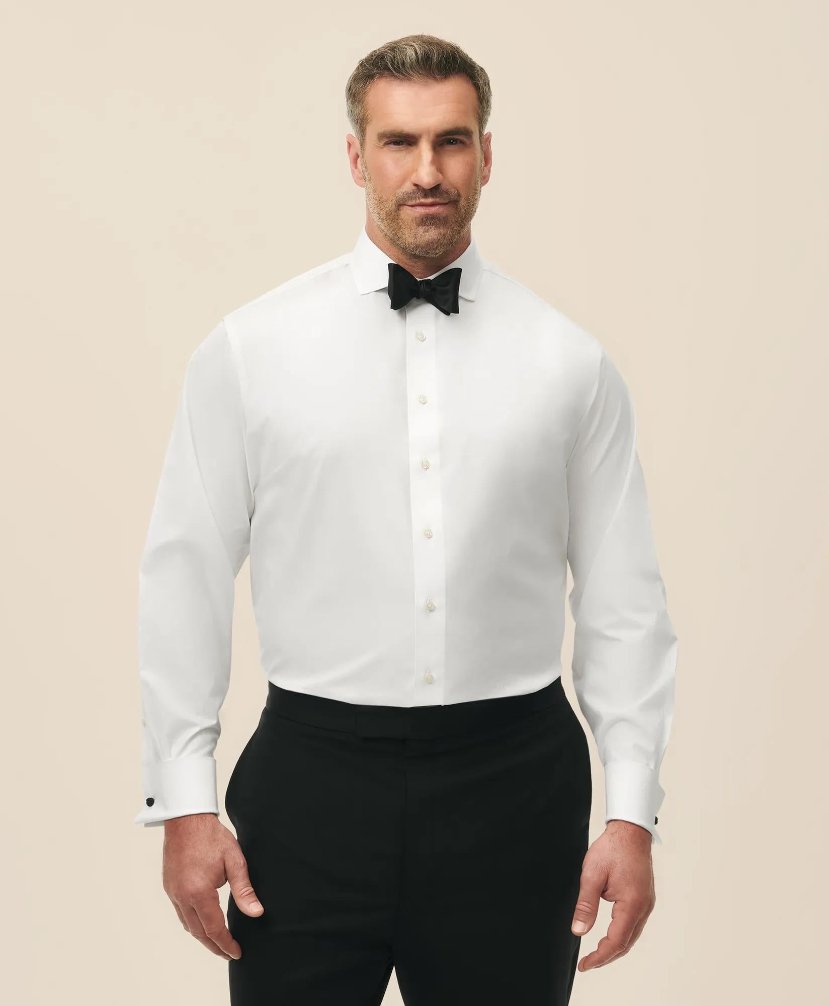 Big & Tall Non-Iron Supima® Cotton Poplin Londoner Collar, Tuxedo Shirt