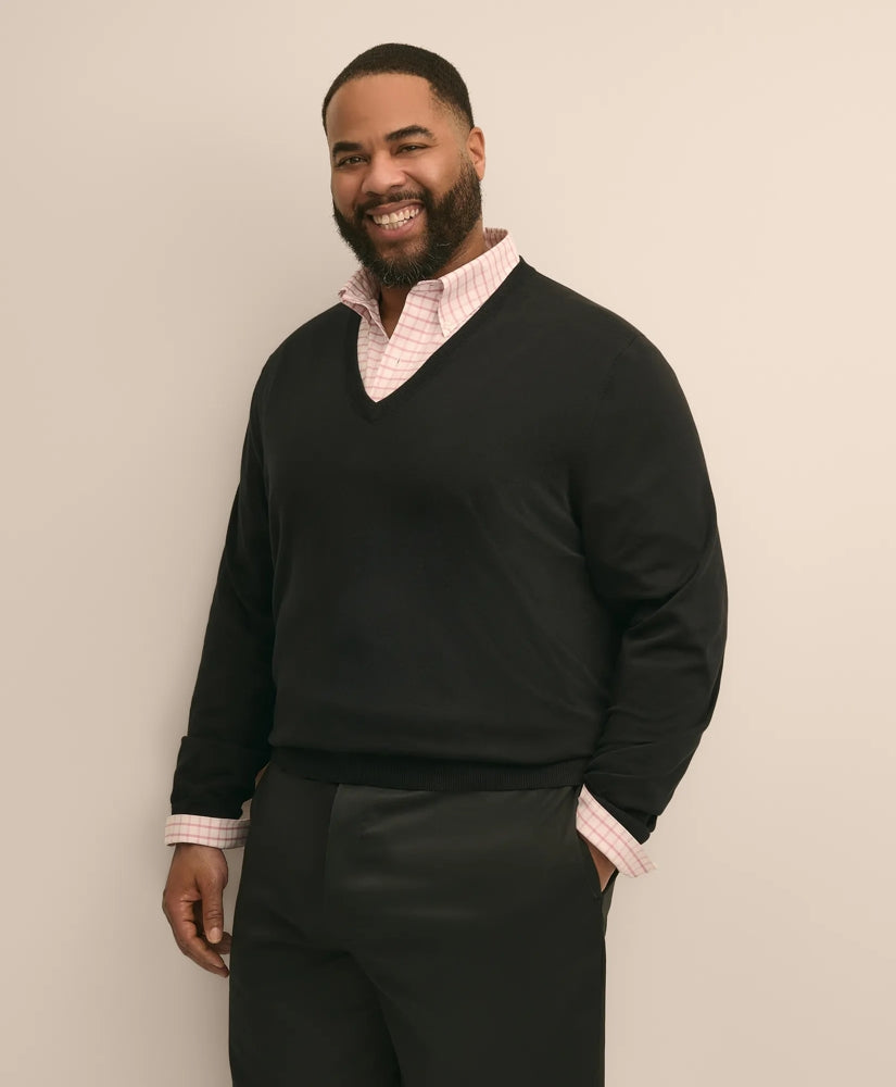 Big & Tall Supima® Cotton V-Neck Sweater