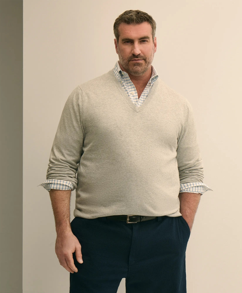 Big & Tall Supima® Cotton V-Neck Sweater