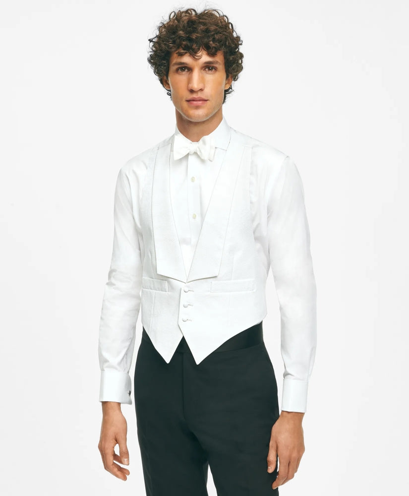 Black Fleece Formal Vest in Cotton Pique
