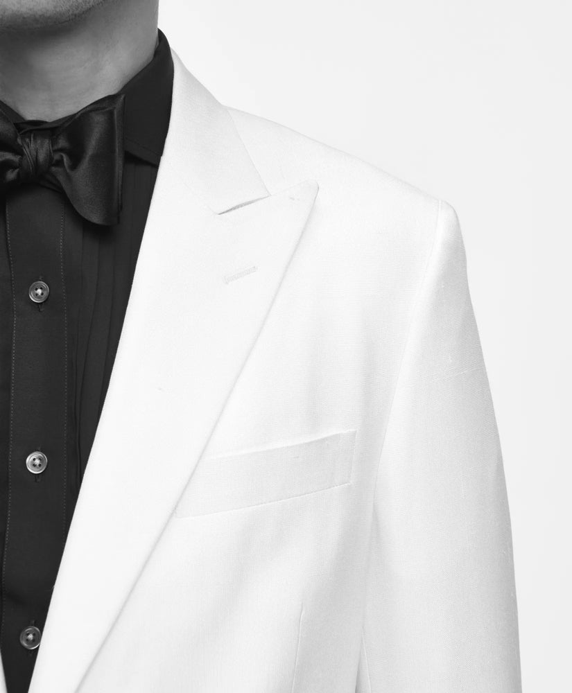 Black Fleece Peak Lapel Dinner Jacket in Silk Dupioni