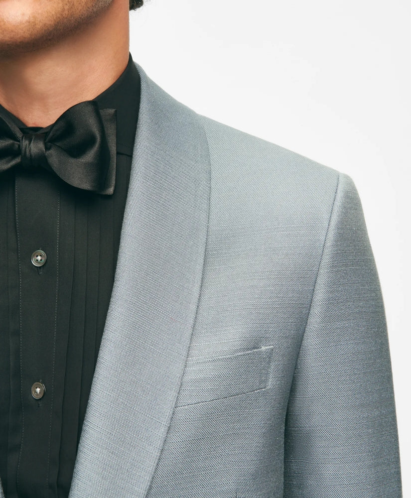 Black Fleece Shawl Collar Dinner Jacket in Silk Hopsack