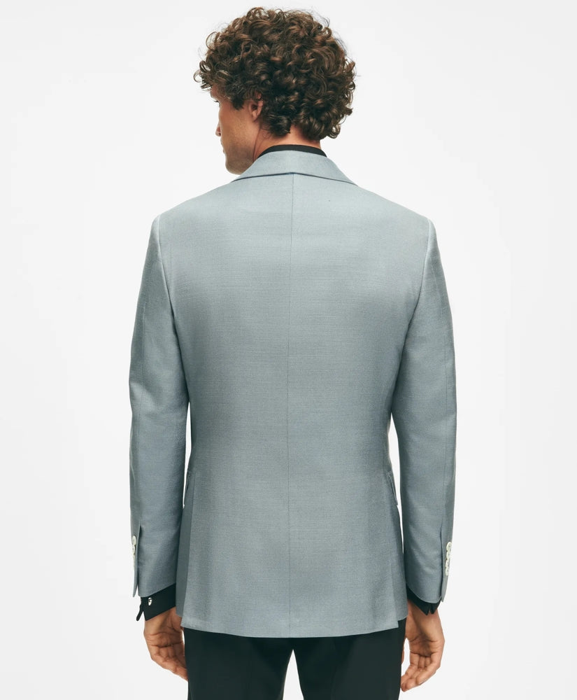 Black Fleece Shawl Collar Dinner Jacket in Silk Hopsack