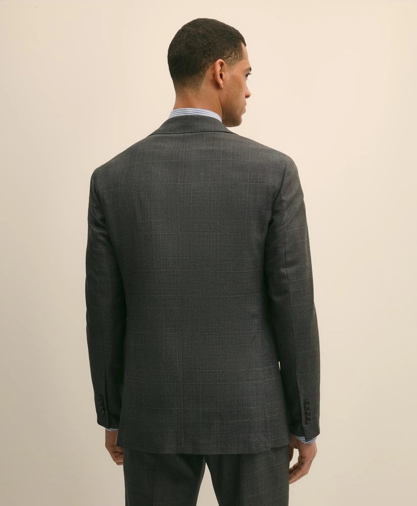 Brooks Brothers Explorer Collection Slim Fit Wool Overcheck Suit Jacket