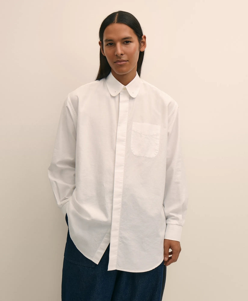 Brooks Brothers X Engineered Garments Cotton Oxford Round Pinhole Collar Oversized Dress Shirt