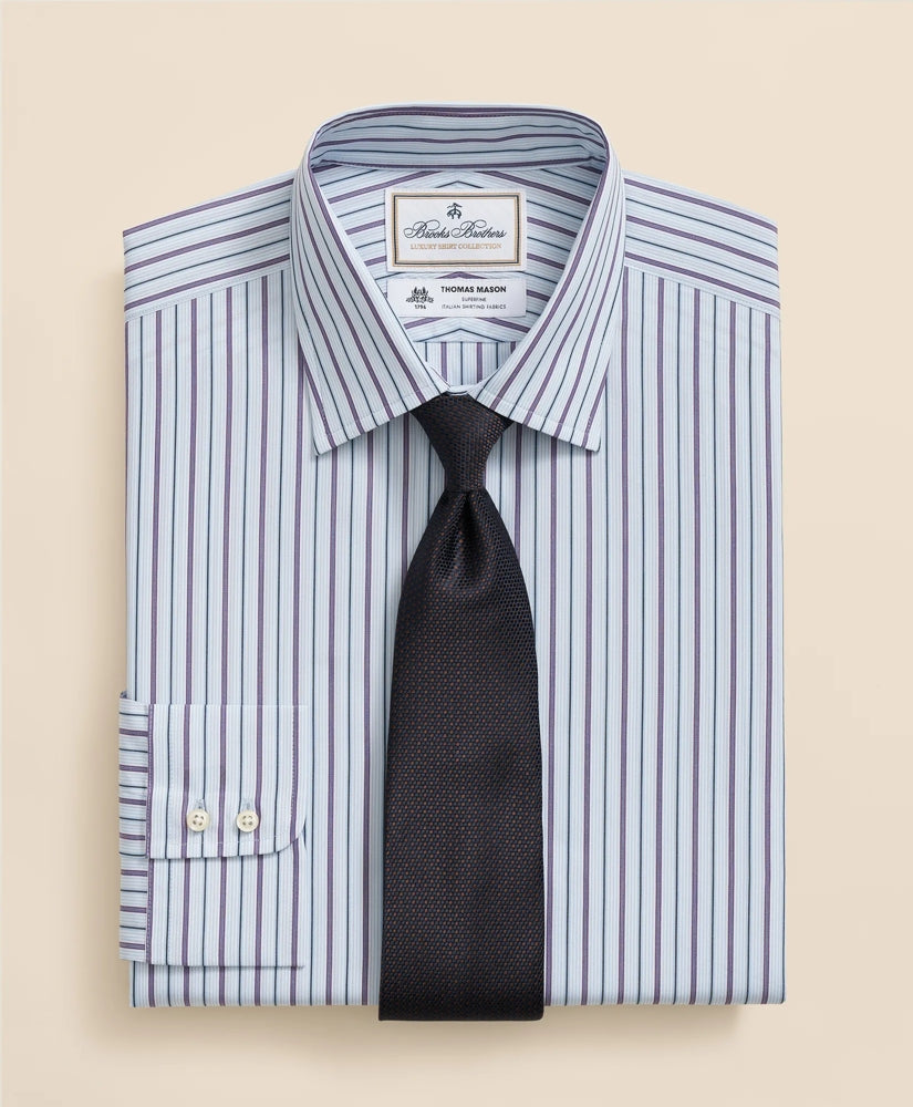 Brooks Brothers X Thomas Mason® Cotton English Collar, Stripe Dress Shirt
