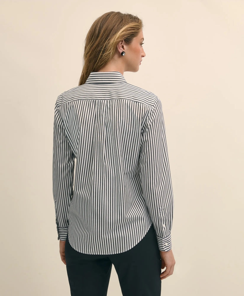 Classic Fit Stretch Supima® Cotton Non-Iron Bengal Stripe Dress Shirt