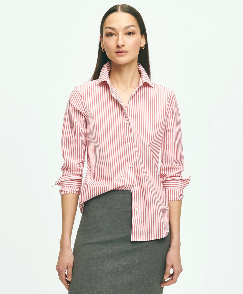 Classic Fit Stretch Supima® Cotton Non-Iron Bengal Stripe Dress Shirt
