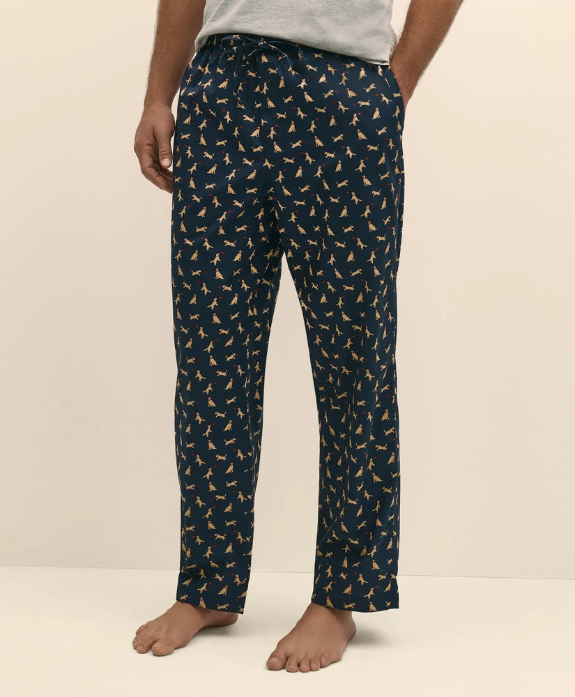 Cotton Broadcloth Frisbee Dog Lounge Pants