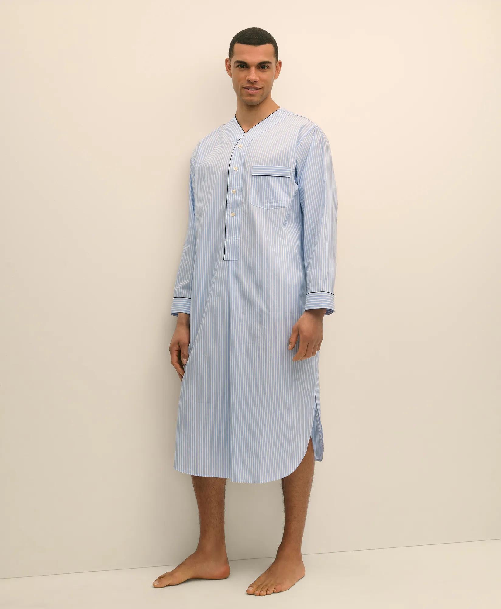 Cotton Broadcloth Striped Nightshirt