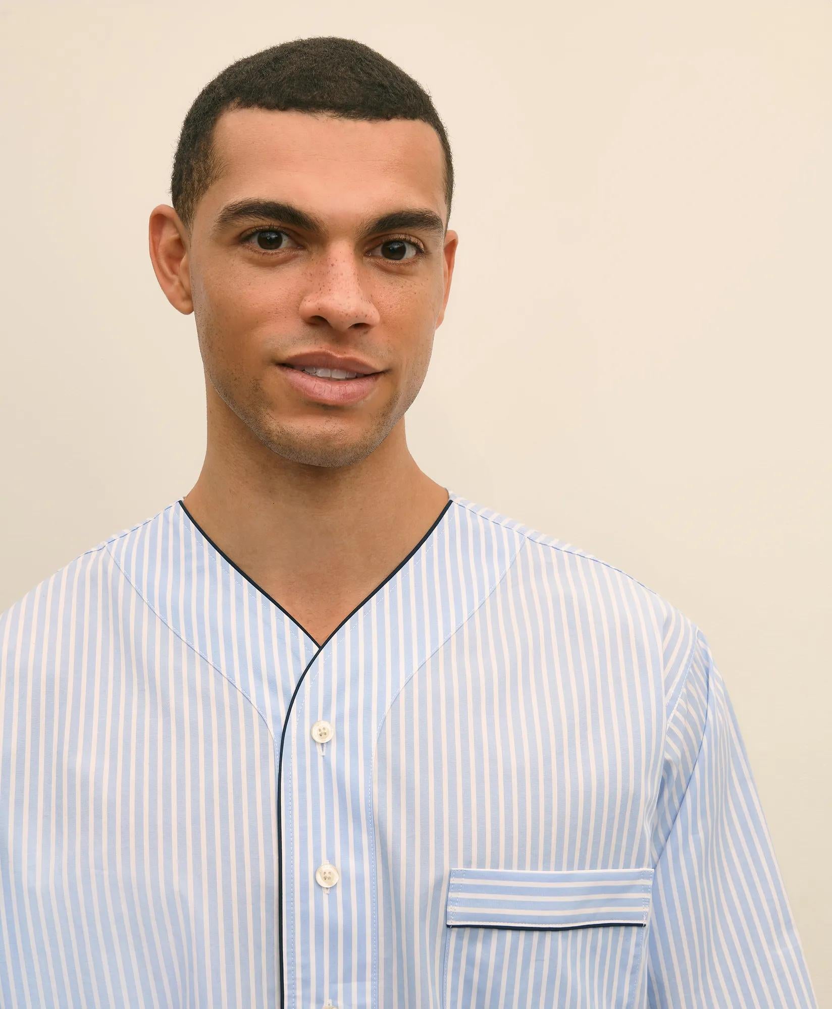 Cotton Broadcloth Striped Nightshirt