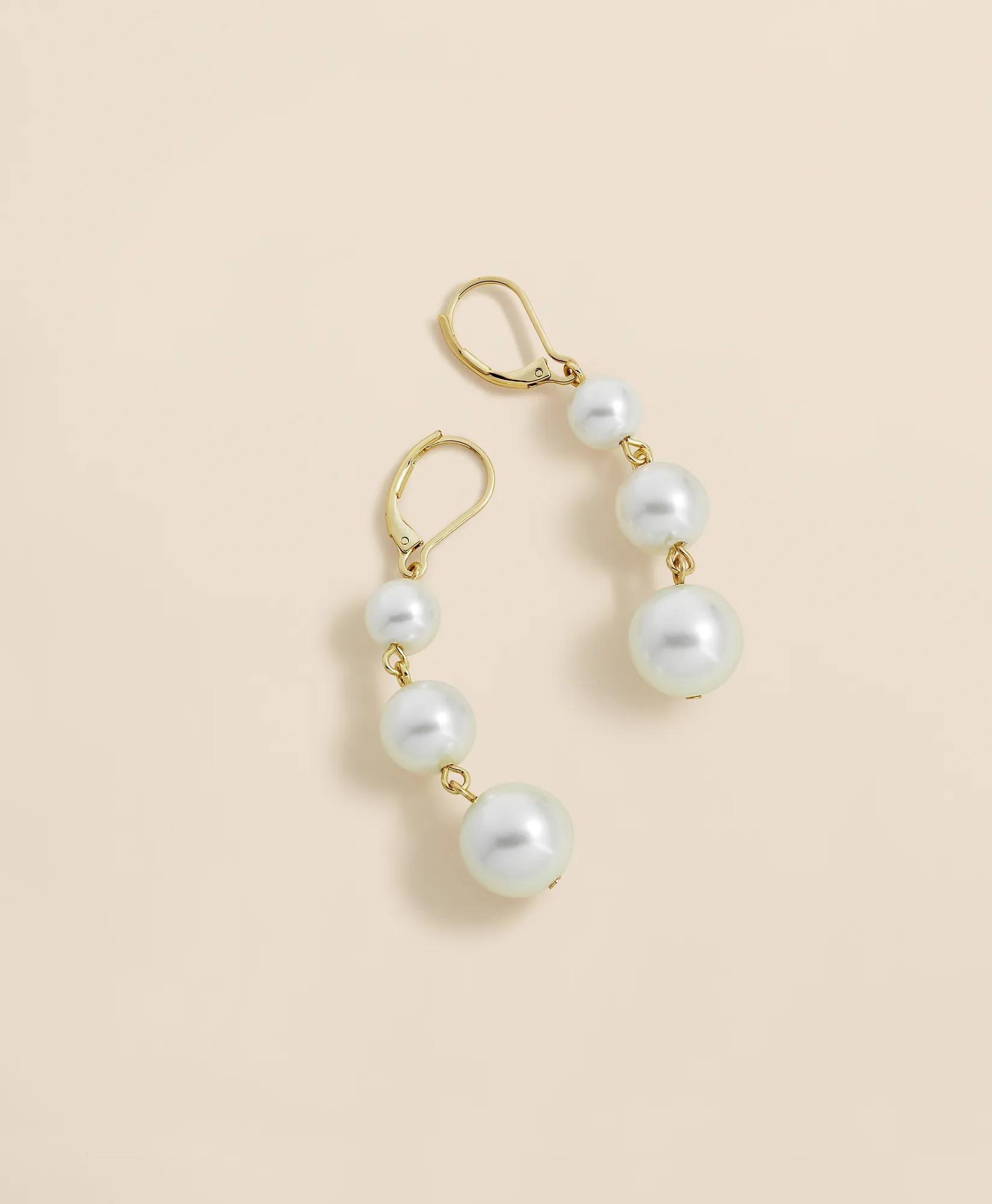 Faux-Pearl Drop Earrings