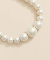 Faux-Pearl Gold-Plated Bolo Bracelet