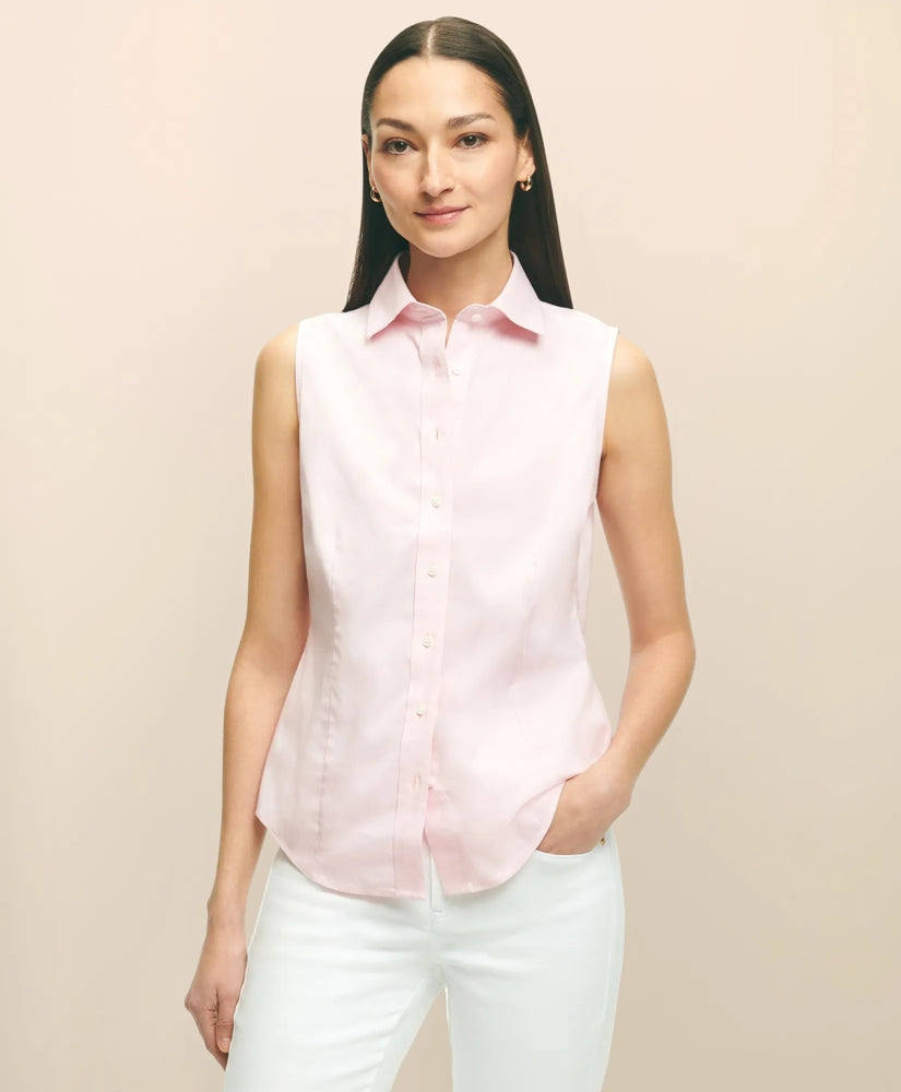 Fitted Non-Iron Stretch Supima® Cotton Sleeveless Dress Shirt