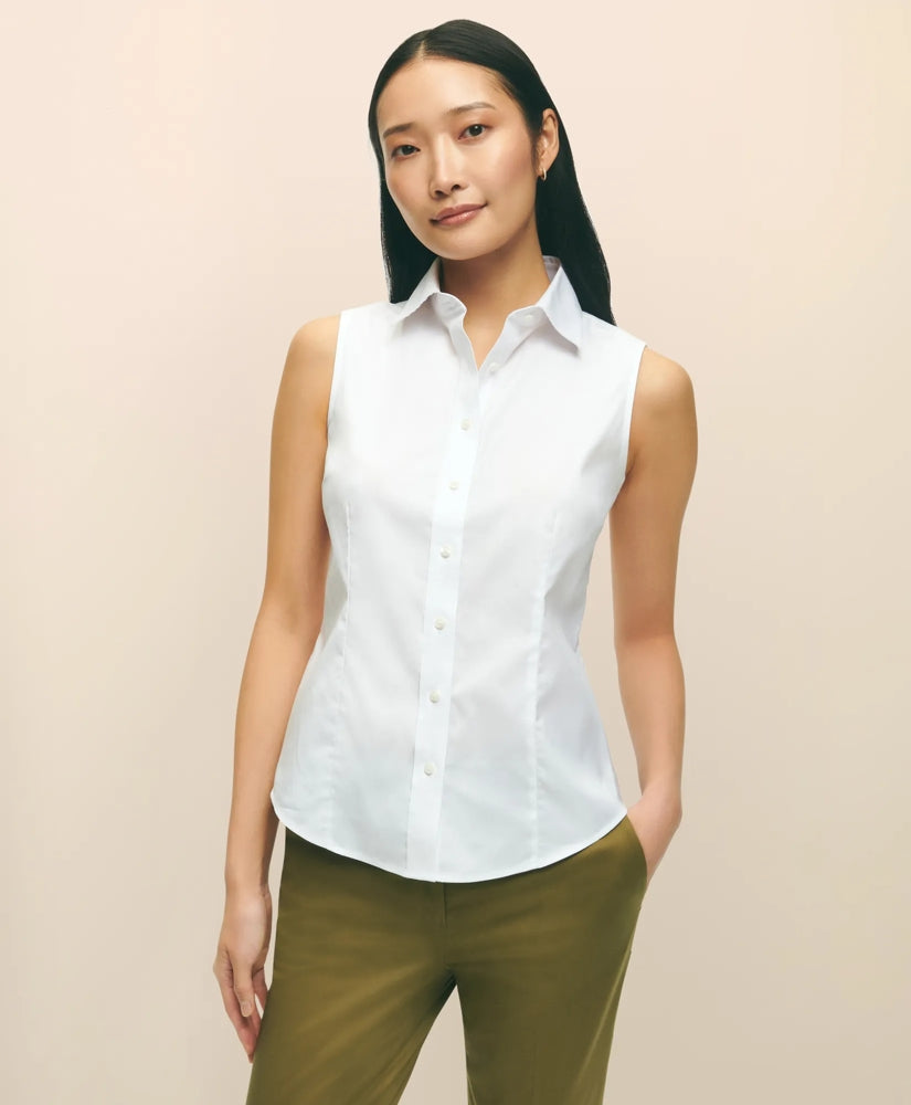 Fitted Non-Iron Stretch Supima® Cotton Sleeveless Dress Shirt