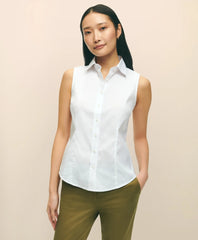 Fitted Non-Iron Stretch Supima® Cotton Sleeveless Dress Shirt