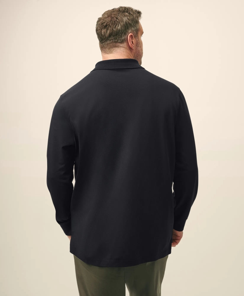 Golden Fleece® Big & Tall Stretch Supima® Long-Sleeve Polo Shirt