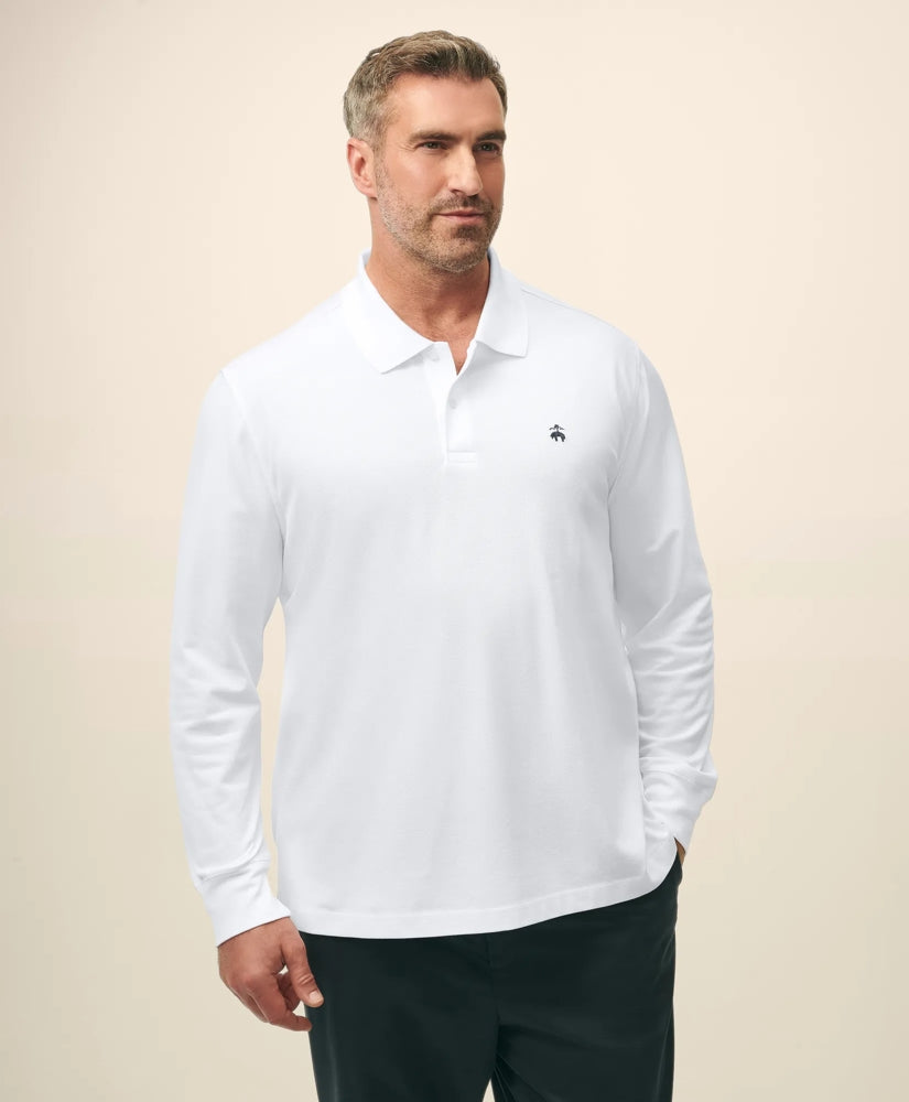 Golden Fleece® Big & Tall Stretch Supima® Long-Sleeve Polo Shirt