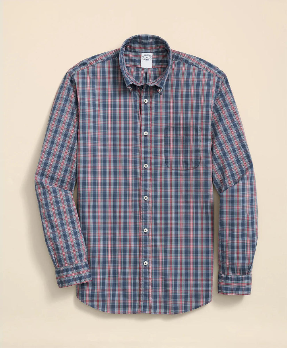Performance Series Stretch Polo Button-Down Collar, Tartan Sport Shirt