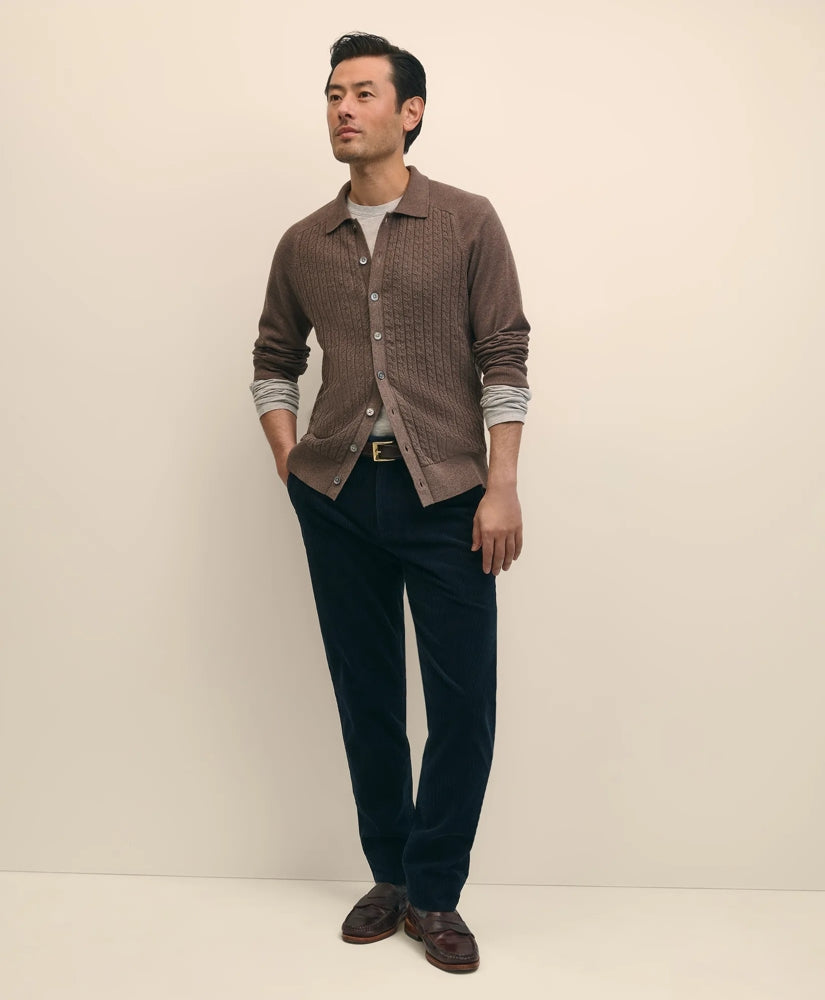 Slim Fit Cotton Wide-Wale Corduroy Pants