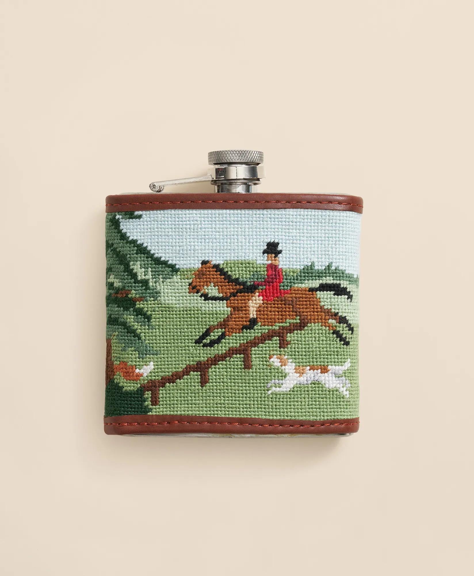 Smathers & Branson Stainless Steel Needlepoint Flask