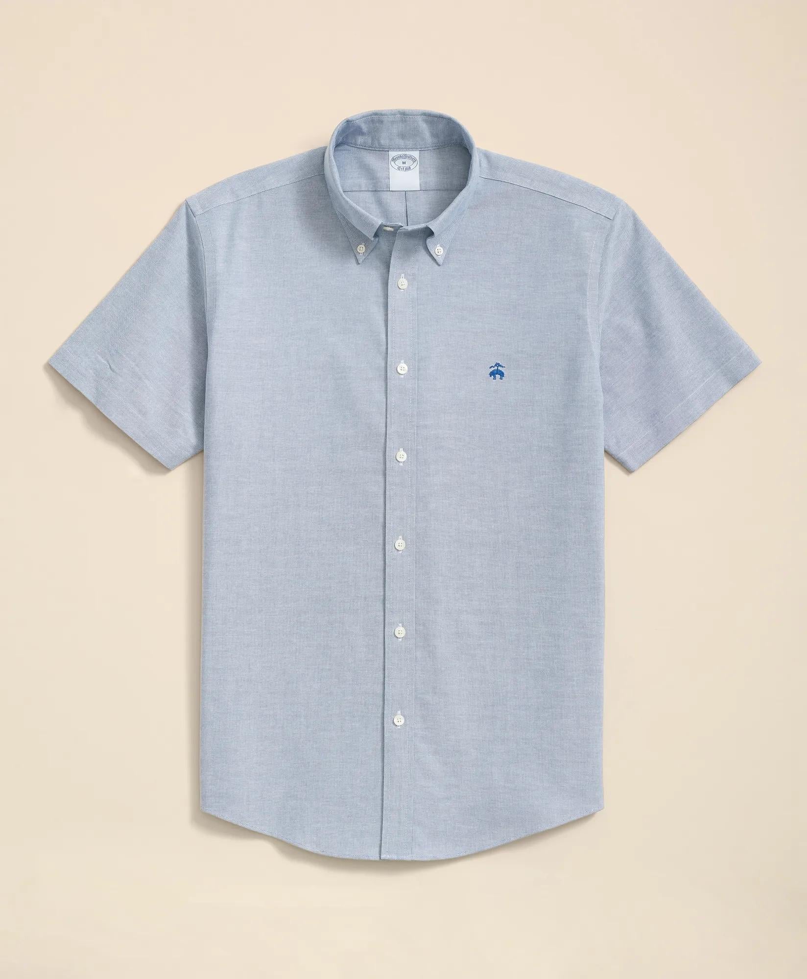Stretch Non-Iron Oxford Button-Down Collar, Short Sleeve Shirt