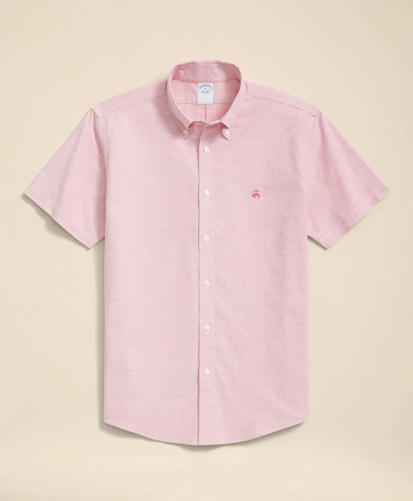 Stretch Non-Iron Oxford Button-Down Collar, Short Sleeve Shirt