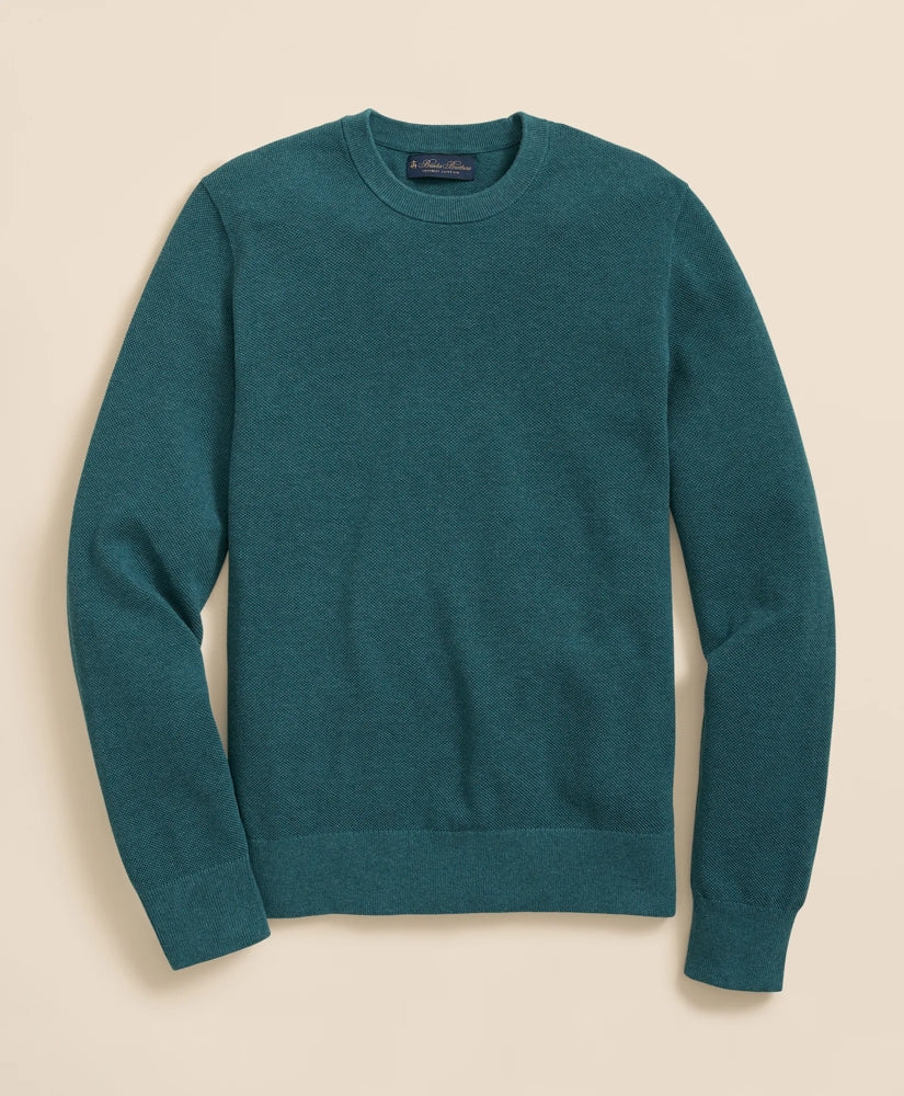Supima® Cotton Pique Crewneck Sweater