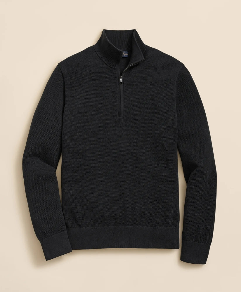 Supima® Cotton Pique Quarter-Zip Sweater